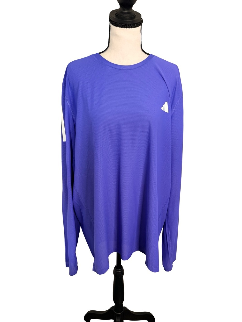 Adidas Running Long Sleeve Performance Top XL Blue Athletic Shirt - Picture 2 of 10